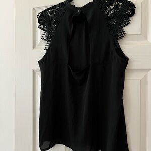 Express Black Lace Cutout Dressy Top